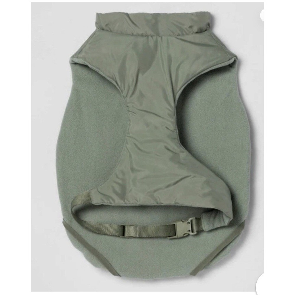 Boots & Barkley Dog Puffer Jacket with Buckle Green Size XL - Picture 3 of 6